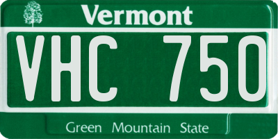 VT license plate VHC750