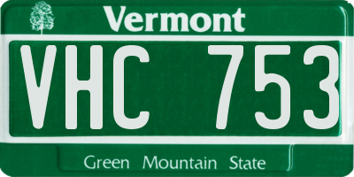 VT license plate VHC753