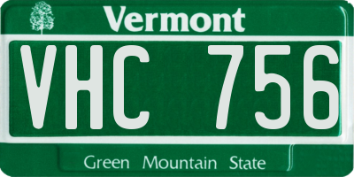 VT license plate VHC756