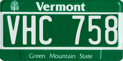 VT license plate VHC758