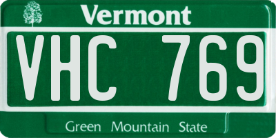VT license plate VHC769