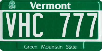 VT license plate VHC777