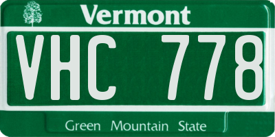 VT license plate VHC778