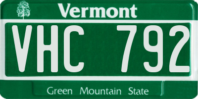 VT license plate VHC792