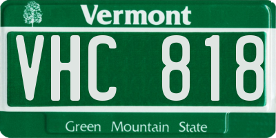 VT license plate VHC818