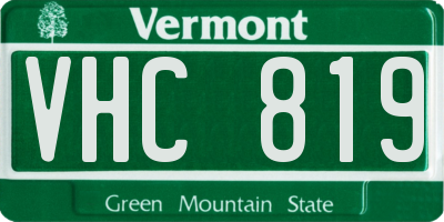 VT license plate VHC819