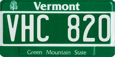 VT license plate VHC820