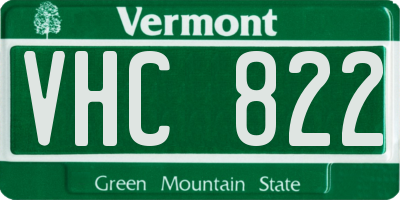 VT license plate VHC822