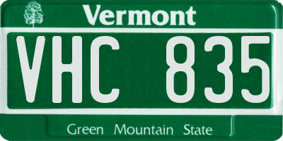 VT license plate VHC835