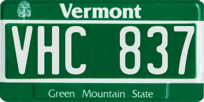 VT license plate VHC837