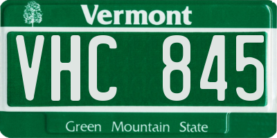 VT license plate VHC845