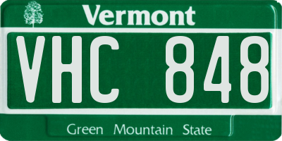 VT license plate VHC848