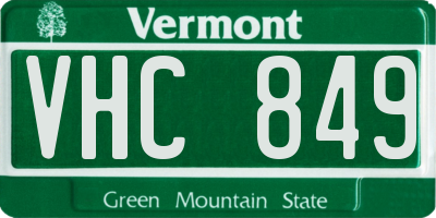 VT license plate VHC849
