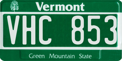 VT license plate VHC853