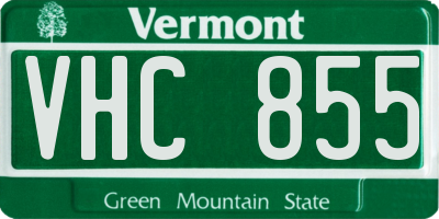 VT license plate VHC855