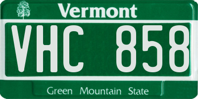 VT license plate VHC858