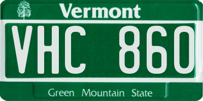 VT license plate VHC860