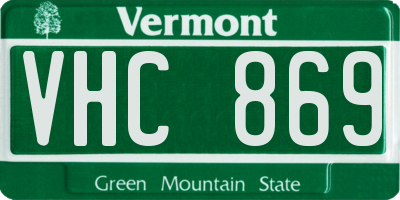 VT license plate VHC869