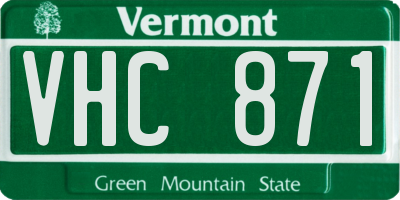 VT license plate VHC871