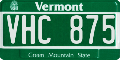 VT license plate VHC875