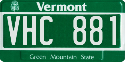 VT license plate VHC881