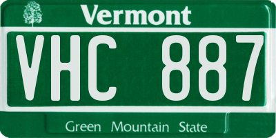 VT license plate VHC887