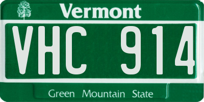 VT license plate VHC914