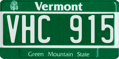 VT license plate VHC915