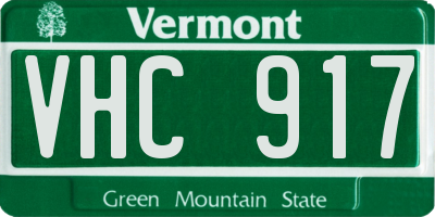 VT license plate VHC917