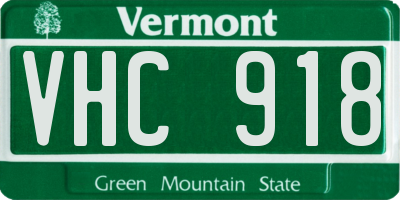 VT license plate VHC918