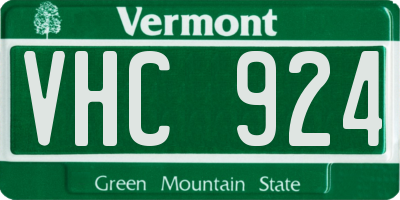 VT license plate VHC924