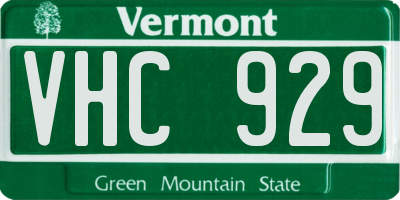 VT license plate VHC929