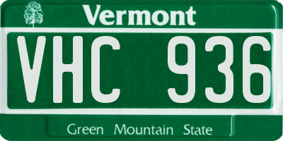 VT license plate VHC936