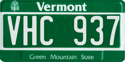 VT license plate VHC937