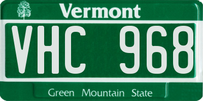VT license plate VHC968