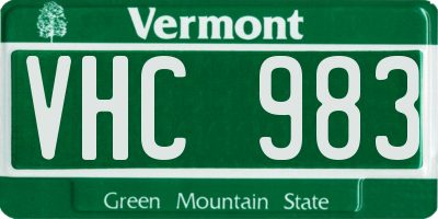 VT license plate VHC983