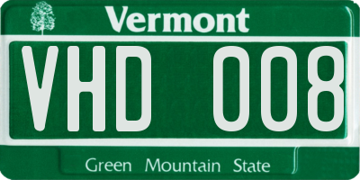 VT license plate VHD008