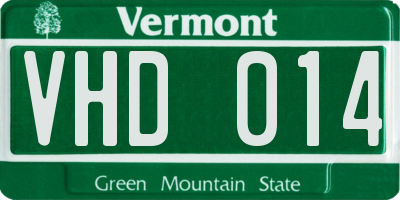 VT license plate VHD014