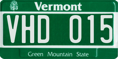 VT license plate VHD015