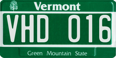 VT license plate VHD016