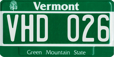 VT license plate VHD026