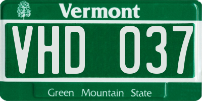 VT license plate VHD037