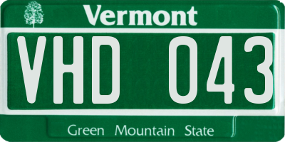 VT license plate VHD043