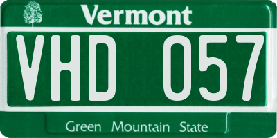 VT license plate VHD057