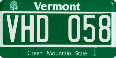 VT license plate VHD058