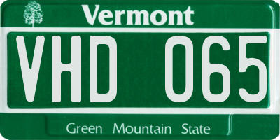VT license plate VHD065