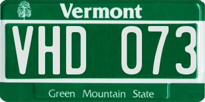 VT license plate VHD073