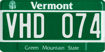 VT license plate VHD074