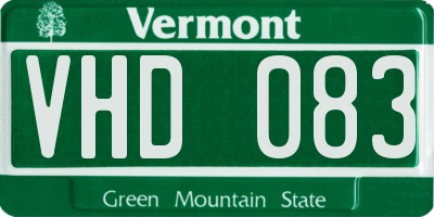 VT license plate VHD083