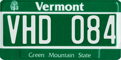 VT license plate VHD084